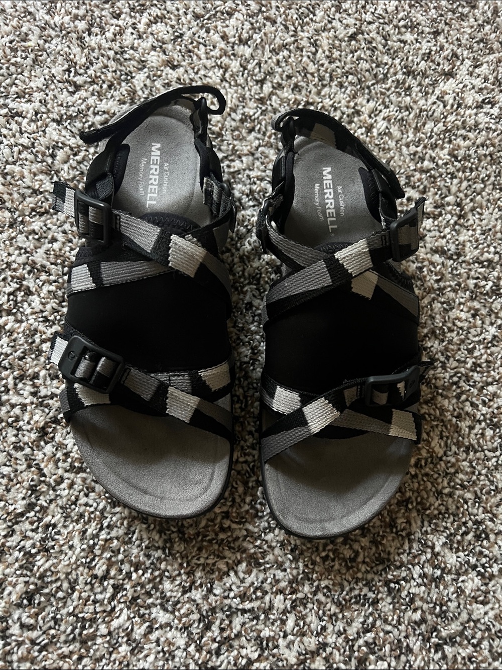 Merrell women’s District 3 Lattice WebBlack and Gray Adjustable Strappy Sandals